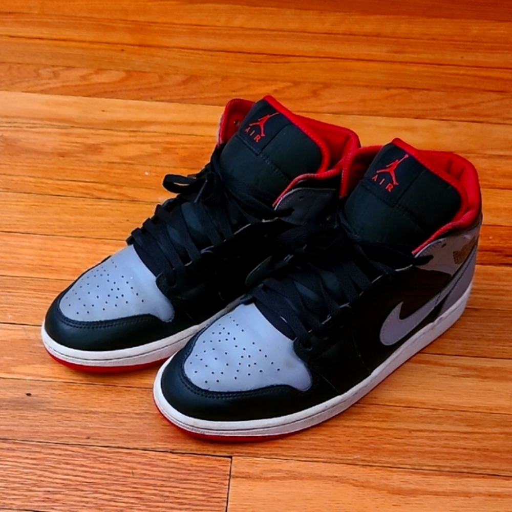 Jordan Black and Red High-Top Sneakers